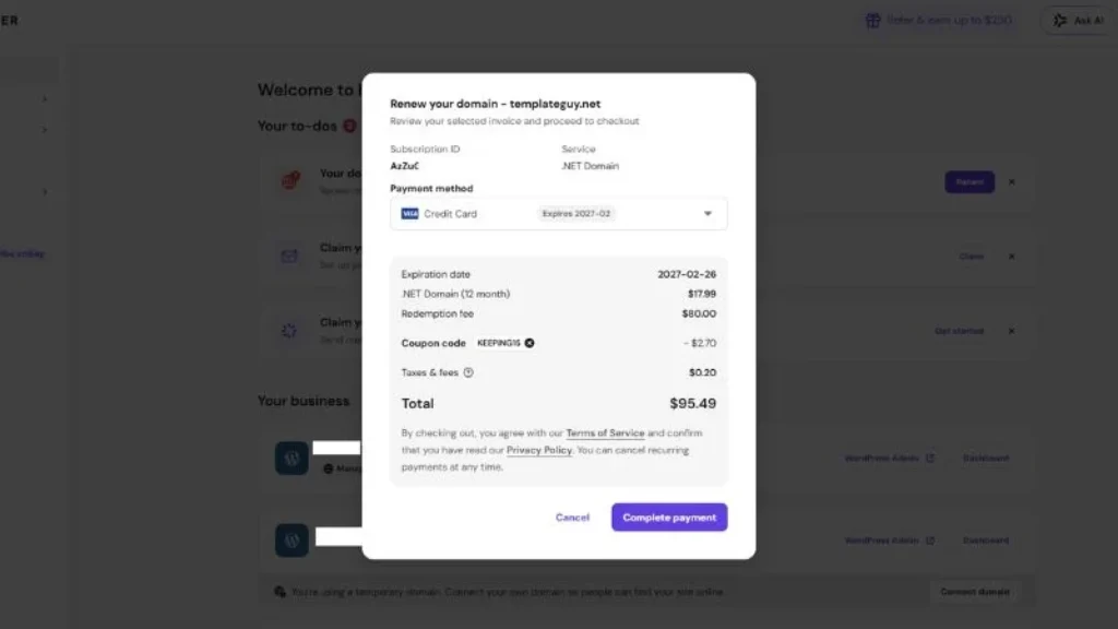 Hostinger Coupon Code for Domain Renewal