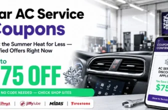 Car air conditioner service coupons from top US chains with verified savings up to $75 off