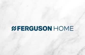 Ferguson Home review cover: logo on a marble background